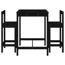 vidaXL 3-Piece Garden Bar Set Solid Pine Wood Black