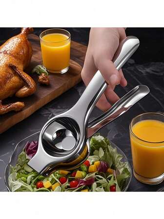 5 件不锈钢手动柑橘榨汁机，不锈钢加厚手动柠檬夹，方便的家用厨房工具水果榨汁机，耐用的柠檬橙子榨汁器，带易握手柄，适用于家庭和厨房新鲜果汁