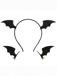 1 Kẹp tóc dơi Halloween, băng đô cánh dơi, băng đô tai dơi hoạt hình, phụ kiện tóc trang phục hóa trang, màu đen, rất thích hợp để trang trí tiệc Halloween và Giáng sinh - Nhiều màu - Xem 1