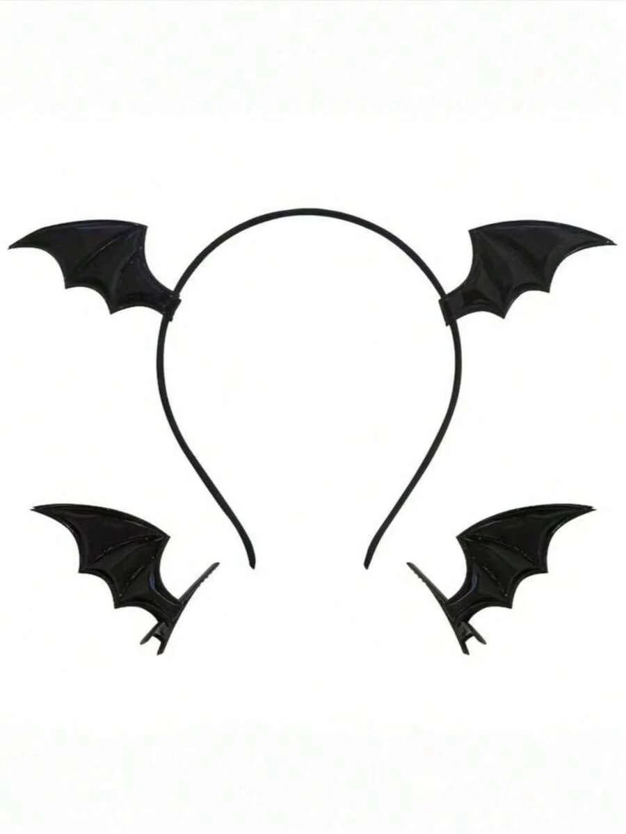 1 Kẹp tóc dơi Halloween, băng đô cánh dơi, băng đô tai dơi hoạt hình, phụ kiện tóc trang phục hóa trang, màu đen, rất thích hợp để trang trí tiệc Halloween và Giáng sinh - Nhiều màu - Xem 1