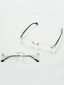 2 Cặp Kính Trong Suốt Kim Loại Sang Trọng Dành Cho Nam, Thích Hợp Đeo Hàng Ngày, Học Tập, Đọc Sách, Xem TV, Chơi Game Trên Máy Tính - Trong sáng - Xem 3