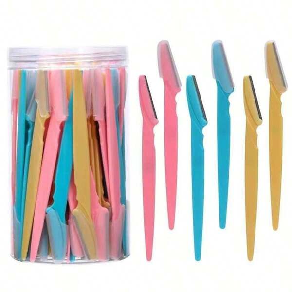 مجموعة 66/40/30/20/10/5 قطعة من أدوات حلاقة الحواجب من الفولاذ المقاوم للصدأ مع واقي السلامة للرجال والنساء - أداة تقشير - طقم إزالة الشعر متعدد الأغراض للجسم والوجه ومنطقة البكيني، أداة تشذيب الحواجب الدقيقة، مناسبة للسفر