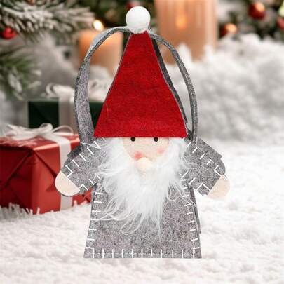 Christmas Treat Bags With Handles Santa/Snowman/Reindeer Apple Bags Holiday Candy Bags For Kids Adults, Home Decor