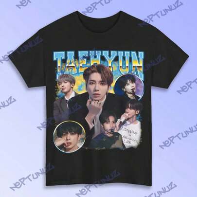 Camiseta TAEHYUN Kang Taehyun Kpop Boyband Música Vintage Retro Estética Estilo Gráfico Camiseta para Hombres y Mujeres