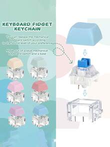 Keyboard Stress-Relieving Toy, 4-In-1 Keyboard Stress-Relieving Keychain, Keyboard Stress-Relieving Button Finger Rattle Toy, Stress-Relieving Gift, Button Stress-Relieving Gift, Incredible Birthday Gift, Party Small Gift