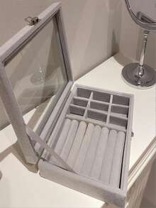 1PC Jewelry Box ,Jewelry Organiser,Transparent Jewelry Storage Box Stylish Organizer For Earrings Bracelets Necklaces Clear Accessory Box Women Jewelry Holder Display Case Fashionable Storage Solution