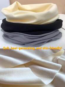 1 件柔软亲肤男女通用保暖羊毛围脖、围巾、假领子、圣诞节和新年礼物、适合骑自行车、运动、户外保暖、防风、颈部保护、秋冬纯色男女通用围脖、羊毛围脖、保暖围脖