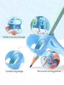 5-Finger Silikon Stiftgriff, Schreibhilfe, bequemer Griff für Anfänger, Haltungskorrektur Training, kreatives Weihnachts-/Feriengeschenk, Lernhilfe, Rückkehr zur Schule
