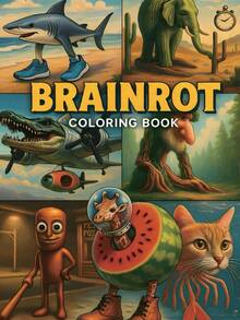Brainrot Coloring Book: An Immersive Adult Coloring Expedition Into A Surreal Universe Of Bizarre Creature Mashups And Fantastical, Imagination - Igniting Scenarios,School Supplies,Drawing & Painting, Christmas,Winter. Stationery