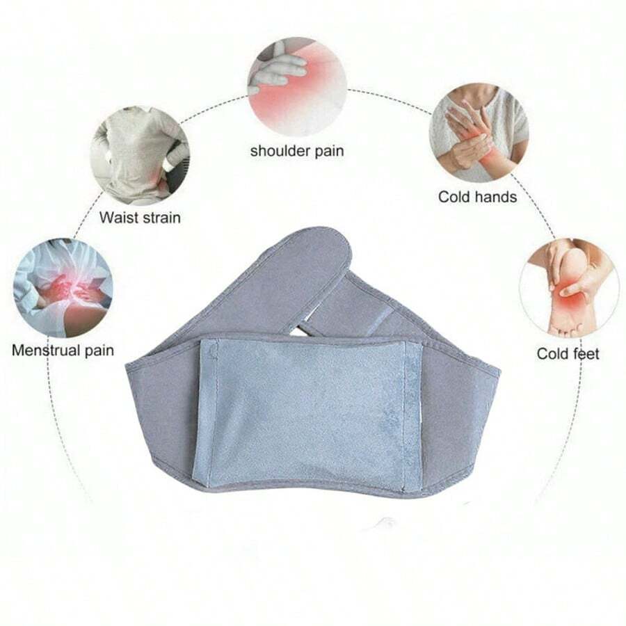 Set de 3 piezas de botella de agua caliente de PVC con cinturón para la cintura, para calentar el vientre y la cintura, botella de agua caliente recargable