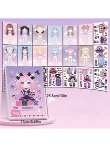 1pc Book Of 20pcs Clothing Stickers, Cartoon Stickers, Quiet Stickers, Game Stickers, DIY Dress-Up Party Favors Sticker