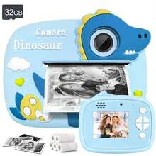 Máy ảnh in ảnh tức thời hình Kỳ lân & Khủng long & Máy ảnh kỹ thuật số HD 1080P với công nghệ in không mực | Máy in ảnh di động 3 trong 1 với các bộ lọc vui nhộn và pin tích hợp 1300mAh cho những kỷ niệm mọi lúc mọi nơi - ET-Nhiều màu - Xem 14