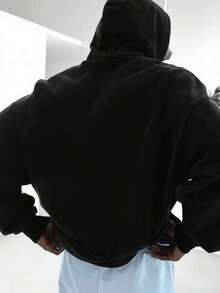 Nowa męska bluza z kapturem na jesień i zimę z długim rękawem w stylu retro z nadrukiem liter Modna, uniwersalna, prosta i minimalistyczna męska odzież