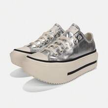 Converse 男女通用 Chuck Taylor SEASONAL 低帮帆布运动鞋 A16406C - 銀色 - 查看 5