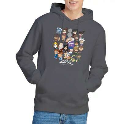 AVATAR Mens Chibi Group Hoodie (Charcoal)