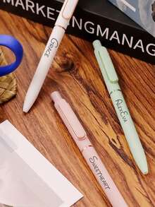 1-80pcs Customized Retractable Ballpoint Pens, 0.5mm Fine Tip, Black Ink, Suitable For Diary, Office And Other Stationery - Multi-Color Combinations, Smooth Writing, Essential For Diary, Durable Plastic Barrel, Writing Tool - Multicolor - View 6