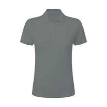 SG Polo da donna/signora con logo, senza etichetta, in colore grigio - Grigio - Visualizzare 1