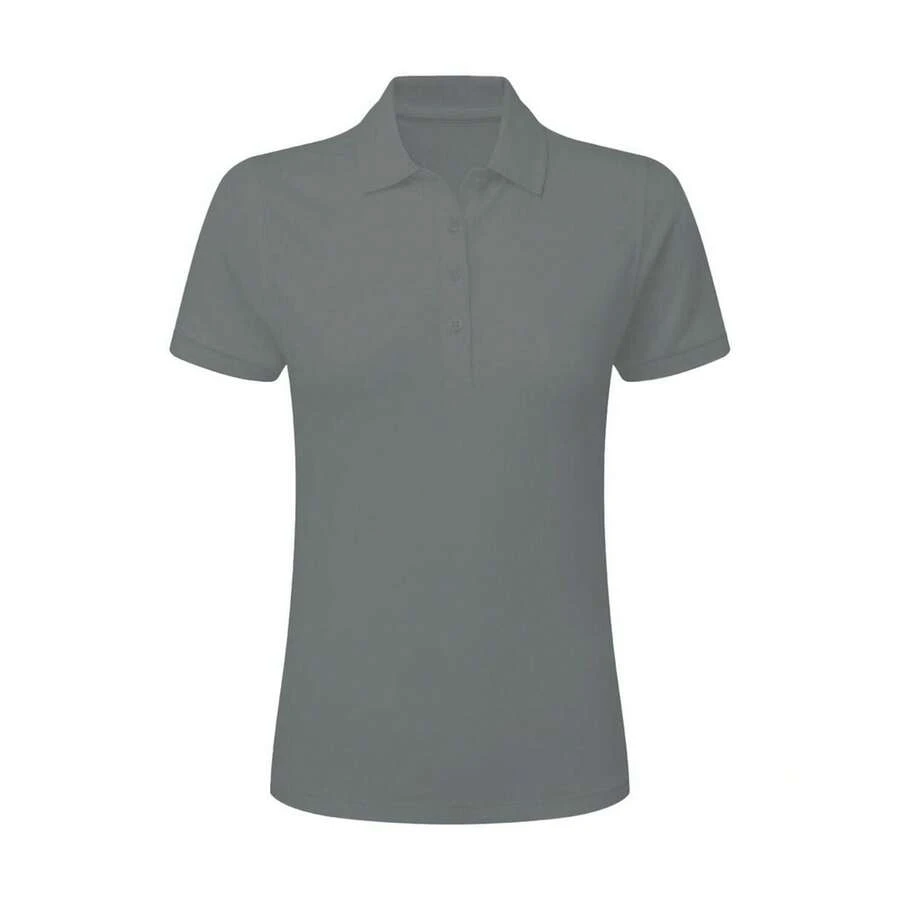 SG Polo da donna/signora con logo, senza etichetta, in colore grigio - Grigio - Visualizzare 1