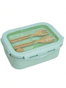 1 pieza Caja bento estilo japonés personalizable, portátil, a prueba de fugas, adecuada para exteriores, viajes, estudiantes, trabajadores de oficina, vuelta al colegio, vacaciones de invierno, regalo del Día de San Valentín, hecha de PP+PLA, Kawaii, única, casual, recipiente de comida personalizado, artículos esenciales para bodas, ambiente cálido, hogar y vida, vajilla personalizada - multicolor - Ver 11