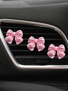 3/4/6pcs Pink Bow Car Interior Cute Car Interior Accessories ,Car Air Conditioning Vent Decorative Clip, Bow Car Air Vent Decorative Clip,Cute Air Freshener Holder For Car AC Vents, Fashionable Car Interior Accessories For Women,Girly Dashboard Decor