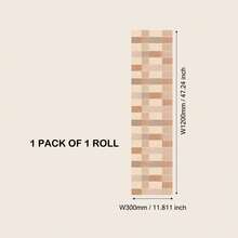 Autocollant de rayure à carreaux aquarelle verte, autocollant mural décoratif imperméable. Mosaïque vintage amovible, décoration murale, art mural, décoration murale, autocollants muraux de décoration de pièce de 11,8 x 47,2 pouces