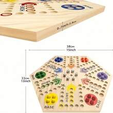 2-Sided Tabletop Board Game, All-Age-Friendly Game Set With Dual Playing Surfaces, Lightweight & Compact For On-The-Go Fun - Ideal For Family Gatherings, Camping Trips & Indoor Activities - Multicolor - View 8