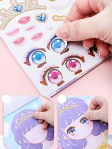 1pc Book Of 20pcs Clothing Stickers, Cartoon Stickers, Quiet Stickers, Game Stickers, DIY Dress-Up Party Favors Sticker