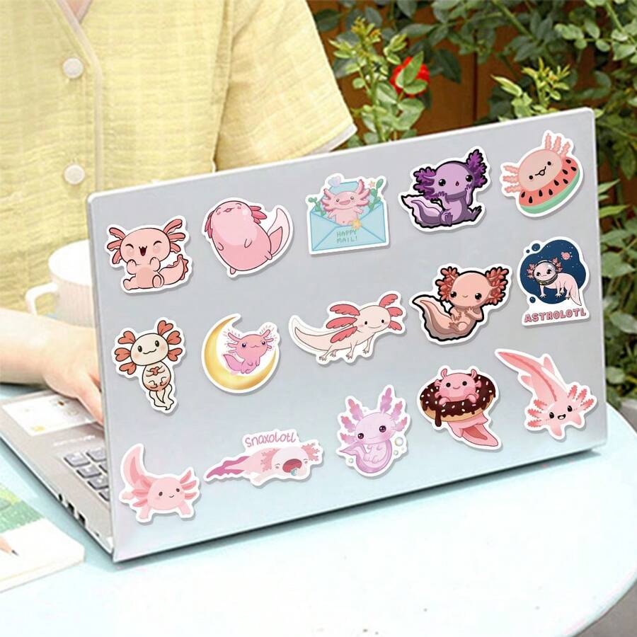 50 miếng dán Axolotl 2 miếng dán Graffiti sáng tạo dễ thương tự làm hành lý ván trượt cốc nước đồ chơi máy tính - Nhiều màu - Xem 1