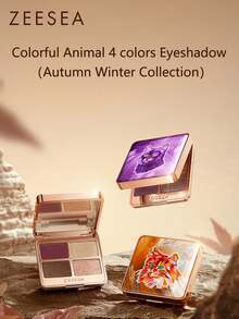 Zeesea لوحة ظلال العيون بألوان حيوانية 4 ألوان، سهلة التطبيق والمزج، صبغة طويلة الأمد - X07 سيدة ريترو - مشاهدة 2