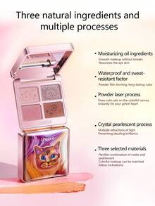 Zeesea لوحة ظلال العيون بألوان حيوانية 4 ألوان، سهلة التطبيق والمزج، صبغة طويلة الأمد - X07 سيدة ريترو - مشاهدة 8