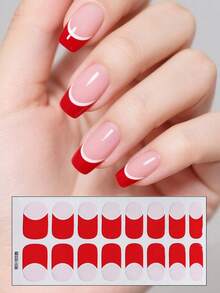 1 Sheet/Set Of Fully Wrapped Classic French Nail Art Stickers With Waterproof And Self-Adhesive Nail Decoration Stickers That Can Be Used For Daily Work