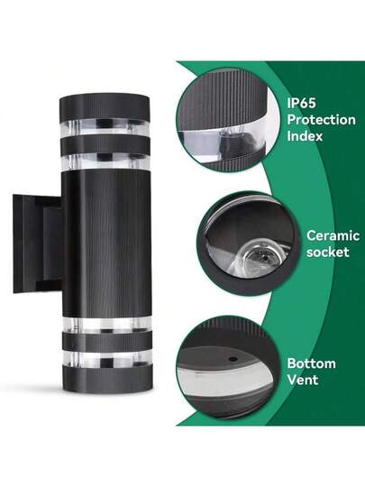 CANMEIJIA 1pc E27 Wand Lamp, LED Light, Outdoor Waterproof IP65, Indoor Base, Includes Warm Wit Bulb, Can Other Bulbs As Needed, Applicable Outdoor, Patio, Garage, Entrance, Garden, Yard, Round Square view 8