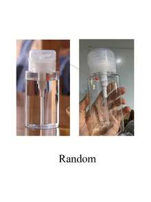 蝴蝶结图案透明宠物可重复灌装旅行瓶，卸妆液分装瓶，带3.38盎司/6.76盎司便携式按压泵，适用于卸甲油、爽肤水和卸妆液，圆顶设计，仅限手洗，可重复使用，卸妆液瓶