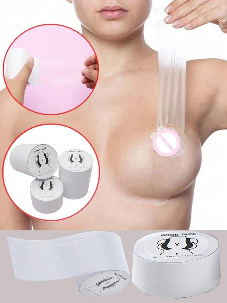Transparent Breast Tape Fashion Body Boob Push Up Tape Invisible Boobtape Bra For Women Dress Or Clothes Lift Breast,Strapless Invisible Self-Adhesive Breast Cream For Easy Carrying, Lingerie And Lingerie Accessories Anti-Bump Embarrassment,Self-Adhesive Bra Tape For All Clothing Fabric Type