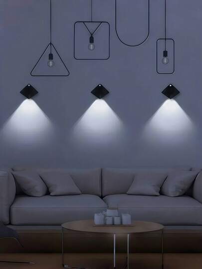 Moderne Motion Sensor Sconette, Indoor Night Verlichting Warm Geel Light, Battery Powered (3 AAA Batteries), Semi Embedded Installation, Hallways, Bedrooms, Kitchens, Cabinets, Stairs Sconette [Battery Not Included] view 5