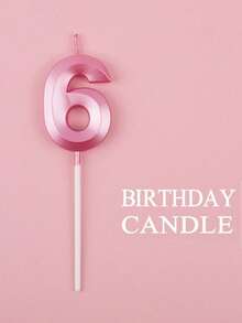1pc Pink 0-9 Diamond Shaped Birthday Cake Candle Decoration, Winter Gift For Women, Room Decor, Gift, Birthday Candle, Birthday Decoration, Happy Birthday, Cake Candle, Graduation Season Room Decor - Baby Pink - View 19