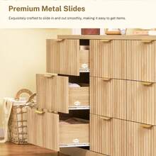 63''Wide Fluted 9 Drawer Dresser For Bedroom,  Modern Chest Of Drawers, Wood Closet Clothes Organizer For Bedroom, Hallway, Natural - 自然的 - 查看 8