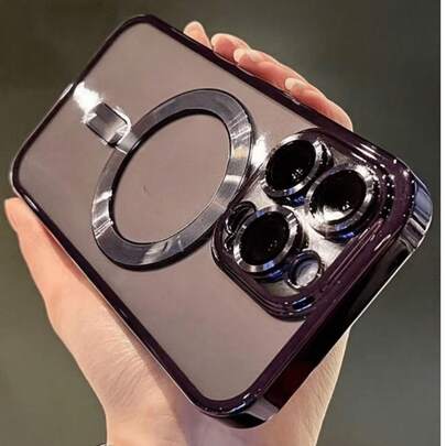 防震磁吸式单片亮面电镀磁吸镜头保护壳，兼容 17、17 Pro、17 Pro Max、17 Air、11、12、13、14、15、16 Pro、Pro Max，Galaxy A54、S22、S23、S24、S25 Ultra、A54、A55、A16、S20P、S20U、Note10、Note20U、A36、A35、A34、S26、A25、A24、A15、A14、A06、A05、A05S，支持无线充电，国际版，非国内版，春周年纪念礼物