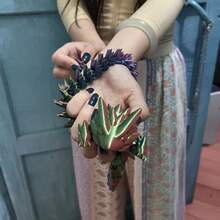 1pc 3D Printed Movable Joint Dragon Toy, Ugly Dragon Desk Decor, Rainbow Dragon Shaped Colorful Desktop Ornament, Vibrant Toy Suitable For Home, Office Or Car Decoration, Stress Relief Gift For Any Occasion