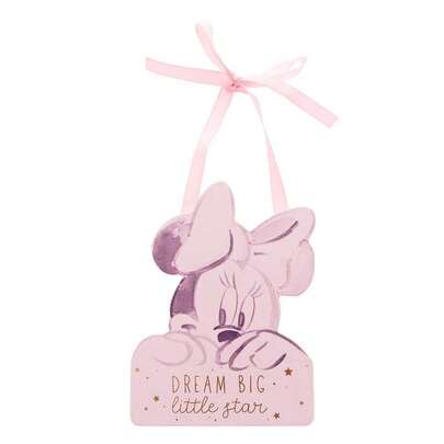  Disney Minnie Mouse Dream Big Little Star MDF Hanging Decoration Pink