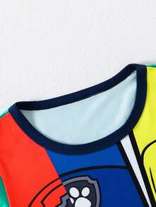 2 件 Paw Patrol 男童睡衣套装，可爱卡通印花圆领长袖 T 恤和慢跑裤，适合男孩睡衣、休闲日常穿着、节日礼物、秋冬 - 綠色 - 查看 3