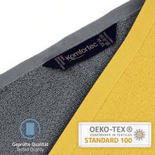 Komfortec Set Of 8 Hand Towels Made Of 100% Cotton, 4 Bath Towels 70 X 140 Cm And 4 Hand Towels 50 X 100 Cm, Terry Cloth, Soft, Towel, Large, Anthracite Grey/Turquoise. - Grey (Anthracite/Yellow) - View 6