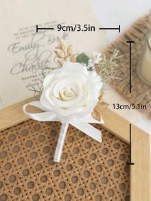 1 peça de elegante corsage masculino para terno, boutonnière de flor artificial para homens, boutonnière de rosa de seda para noivo e padrinhos, casamento boho, corsage minimalista para noivo, broche de flor de lapela com toque realista - Casamento moderno (opções coloridas), baile de formatura, eventos formais, acessórios para o Dia dos Namorados - Flor na lapela - Ver 7