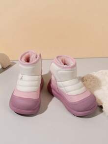 1双女童户外软底保暖雪地靴，时尚百搭，冬季必备 - 粉色 - 查看 4