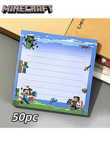 50 Stücke Minecraft Coolies fürchten sich vor Steve Cartoon Schülerhefte, Materialnoten, Blätter, kreative Cartoons, Sanrio-Familienstil Haftnotizen, Nachrichten, Memos und Haftnotizen. Du kannst damit süße Notizen hinterlassen, Schulbedarf und sie für den Schulstart verwenden.