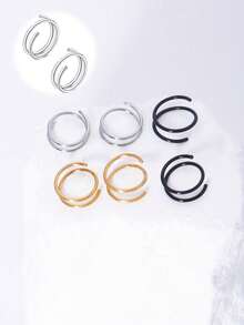 CIZME 2入組20G雙環鼻環，單環穿孔鼻環，女性雙環鼻環，女士鼻環，鼻針珠寶 - Double Hoop - 查看 1