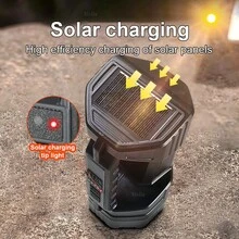 Tragbare leistungsstarke LED Solar Taschenlampe mit COB Seitenlicht Multifunktions-Suchscheinwerfer USB-Aufladung Sonnenaufladung Arbeitsleuchte LED Blitzlicht Lampe Fernbeleuchtung Flutlicht für Camping Wandern Angeln Jagd Warnlicht