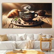 1 pièce Affiche sur canevas sans cadre, Art moderne, Grains de café aromatiques, Cadeau idéal pour la chambre, le salon, le couloir, Décoration murale, Décoration hivernale, Décoration de la pièce