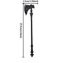 Viking Retro Nordic Odin Battle Axe Hair Accessory Viking Gothic Witch Style Hair Stick Nordic Norwegian Style Hairpin, Fashionable Party Accessories Valentine's Day Birthday Gift - 黑色 - 查看 5