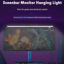 Wisciton LED Computer Monitor Light Bar Stepless Dimming Hanging Light RGB Game Background Wall Atmosphere Lamp Learn/Work Night Lighting 40cm - Multicolor - View 8